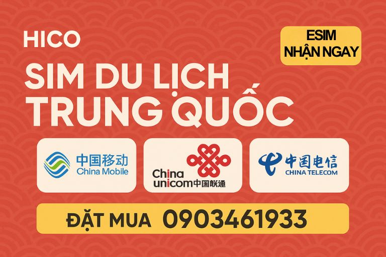 SIM Trung Quốc 5 ngày và 7 ngày tại Hico