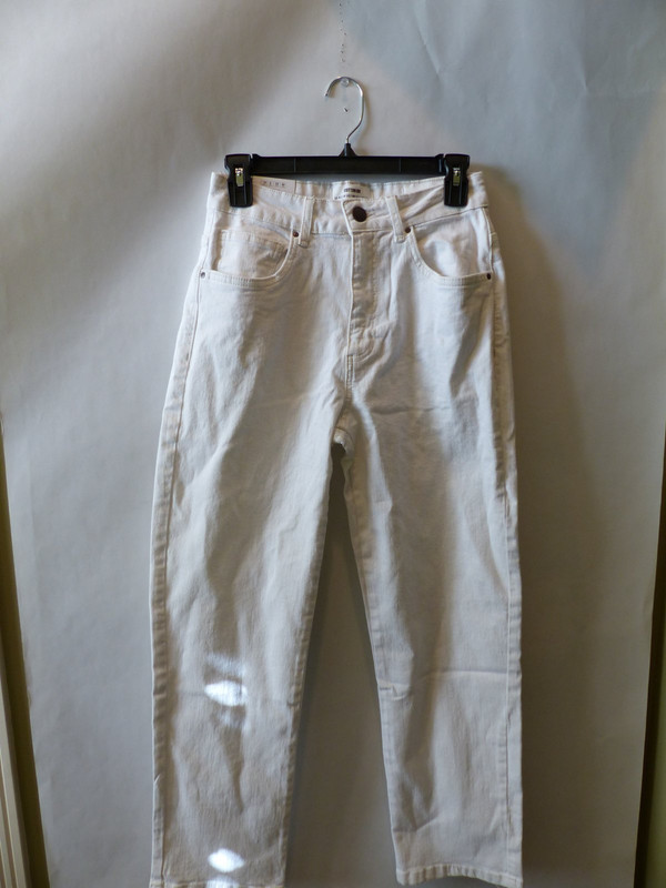 COTTON ON WOMENS COMFORTABLE HIGH RISE SNUG STRAIGHT STRETCH WHITE JEANS SIZE 6