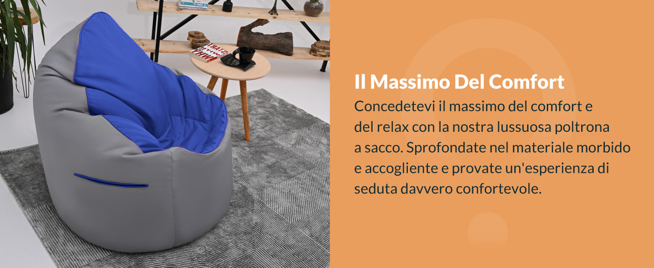 Poltrona A Sacco Per Bambini Con Pouf E Poggiapiedi, Resistente All'acqua, Design Ergonomico In Grigio, Adatta A Interni Ed Esterni