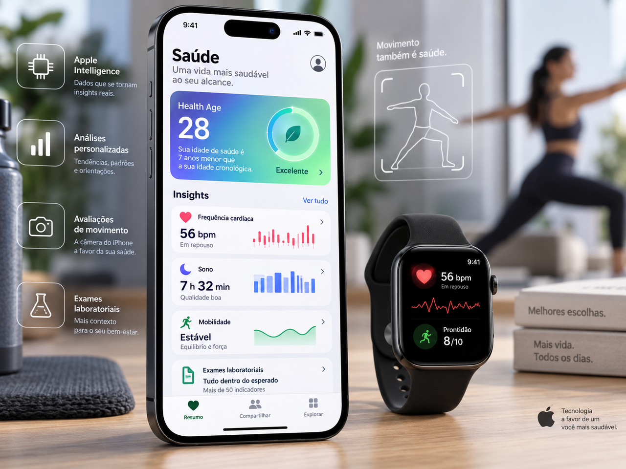 Apple transforma app Saúde com IA, “idade de saúde” e avaliações feitas pela câmera do iPhone