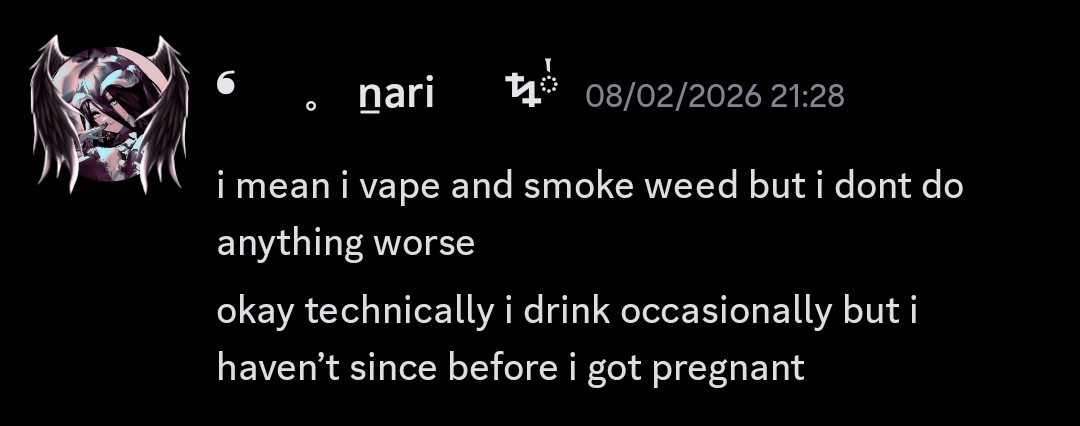 Nari talking about doing weed and vaping as well as alcohol.