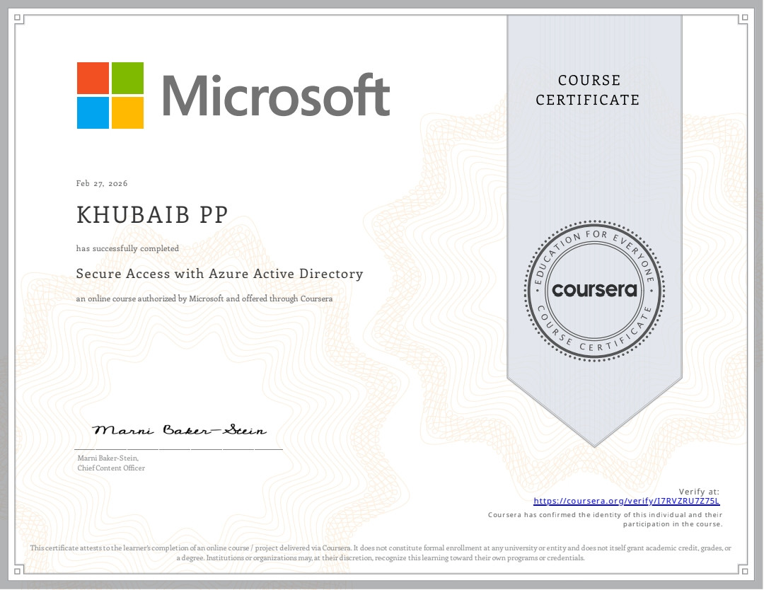 Secure Access with Azure Active Directory certificate thumbnail