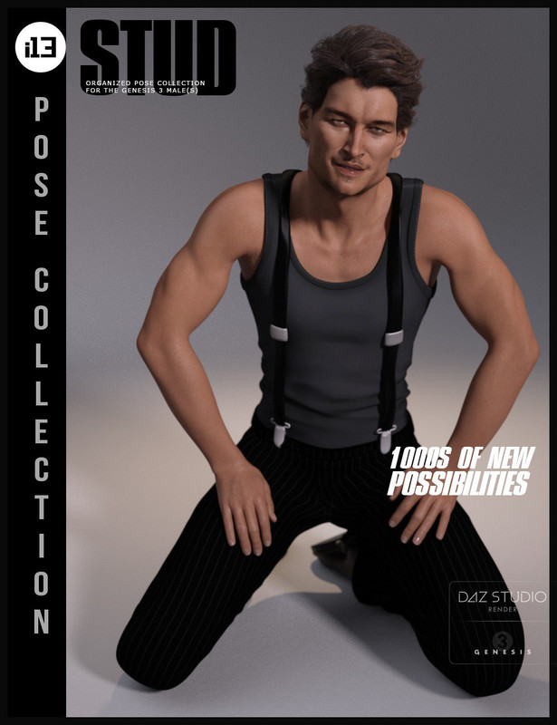 00 main i13 stud pose collection for the genesis 3 males daz3d