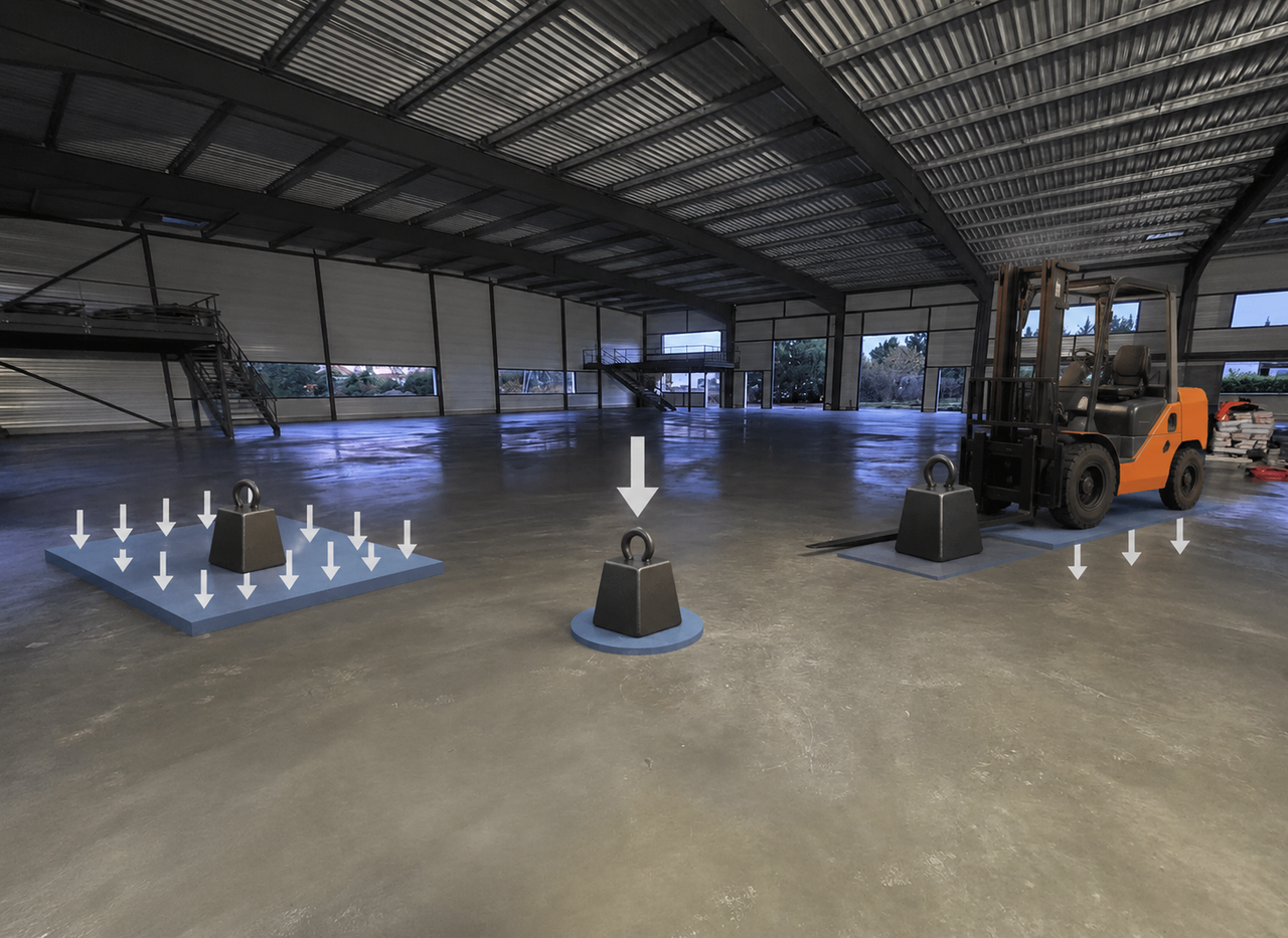 Types de charge sur un dallage industriel