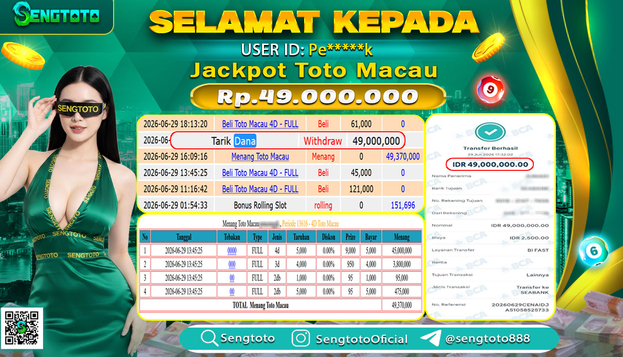 BUKTI PEMBAYARAN TOGEL TOTO MACAU