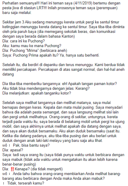 Cerita seorang wanita hampir terkena hipnotis di stasiun.