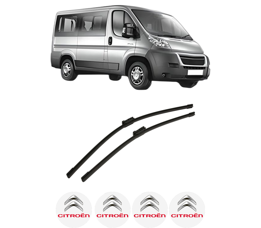 Set stergatoare auto CITROEN JUMPER II Bus din 2006-2023, pentru parbriz auto, 2 bucati, Bosch Aerotwin, din cauciuc siliconat rezistent, 4 Stickere Auto CITROEN