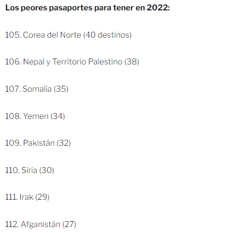 Esta es la nueva lista de los pasaportes más fuertes del mun - Noticias Viajeras: de Actualidad, Curiosas... - Foro General de Viajes