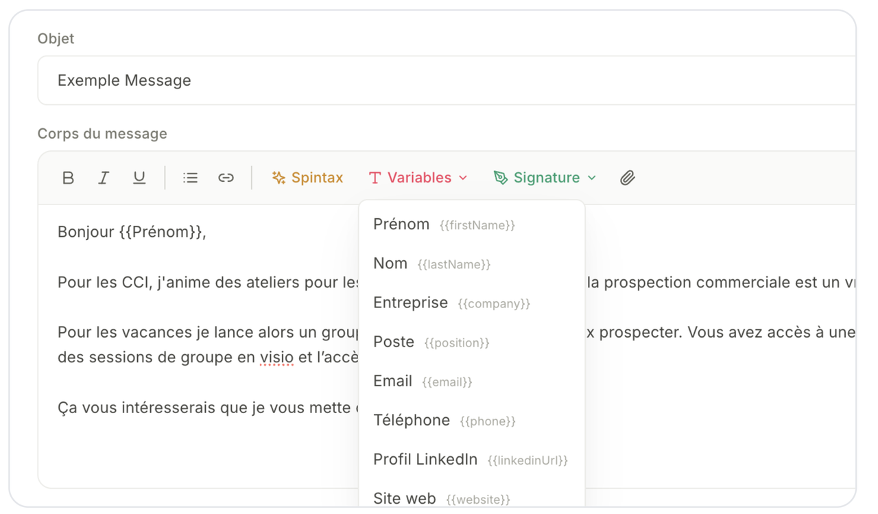 Rédiger messages