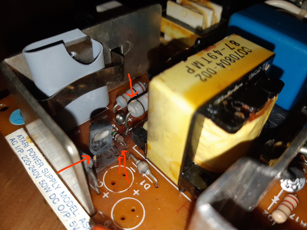 Atari 520STfm PSU component replacement - Atari ST/TT/Falcon