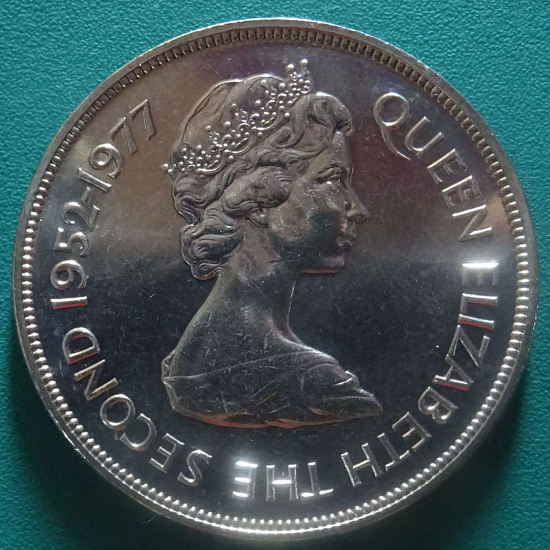 25 Peniques. Jersey (1977) Bodas de plata del reinado de Isabel II GBJ-25-Peniques-1977-25-aniversario-reinado-Isabel-II-anv