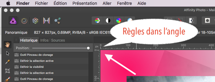 Règles dans l'angle