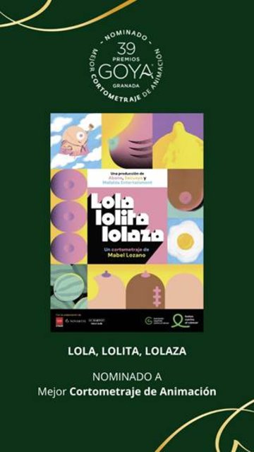 “LOLA, LOLITA, LOLAZA”, DE MABEL LOZANO, NOMINADO A MEJOR CORTO DE ANIMACIÓN EN LOS GOYA 2025