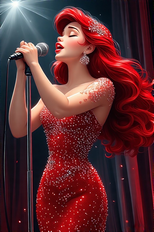 Disney-style-Ariel-singing-on-13