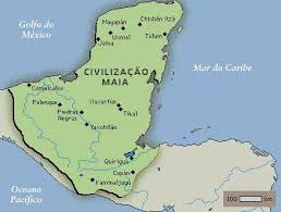 Mapa da civilização maia na Mesoamérica