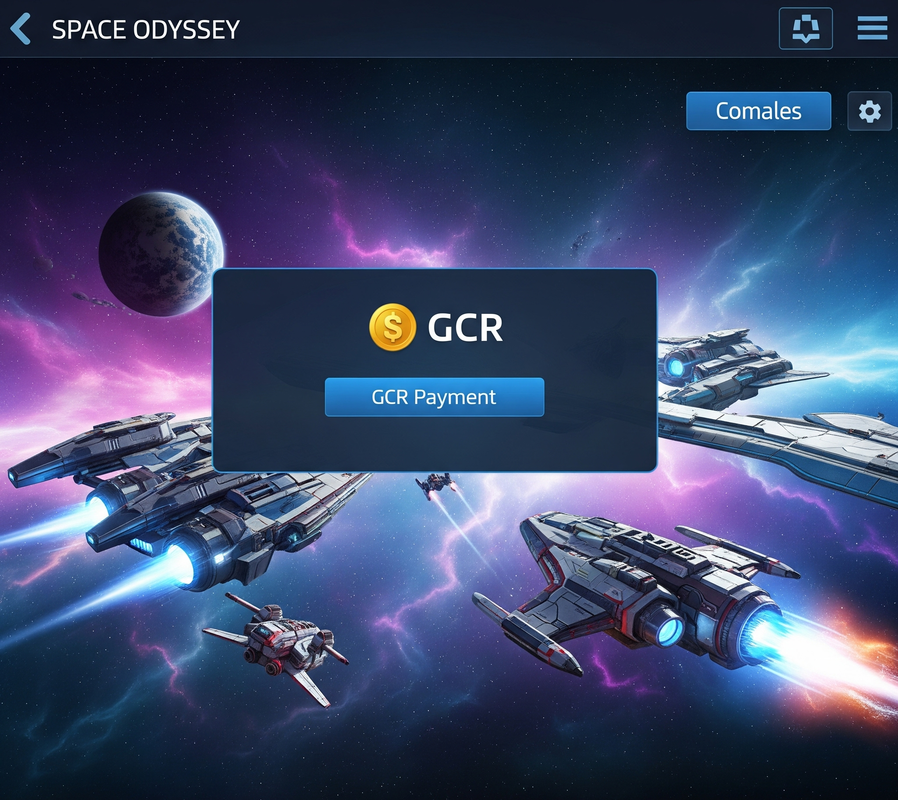 GCR account top-up screen