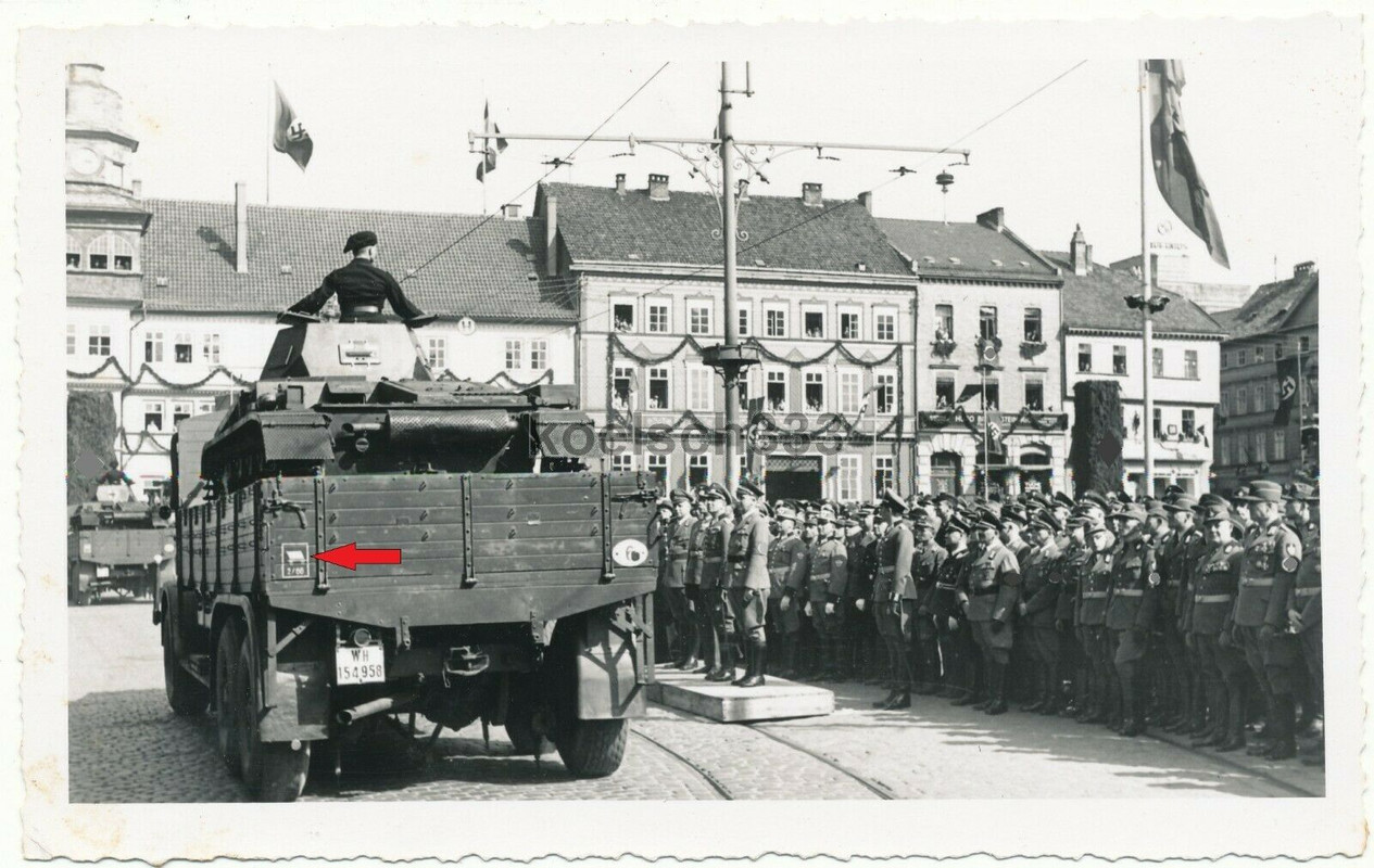 Foto Panzer Abt. 66 (verl.) Panzer der Wehrmacht auf Büssing LKW´s in Meiningen3