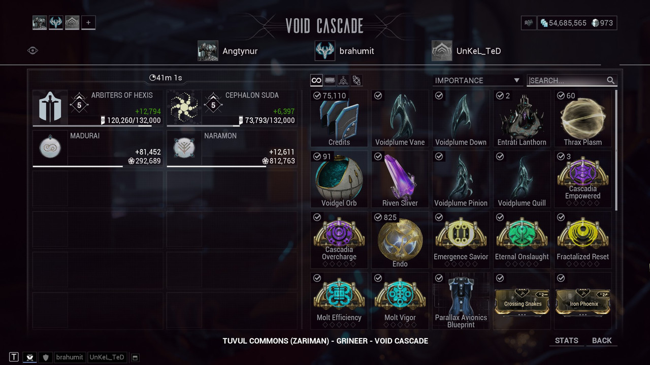 Void Cascade timer freezing after 1st exolizer Mission Specific