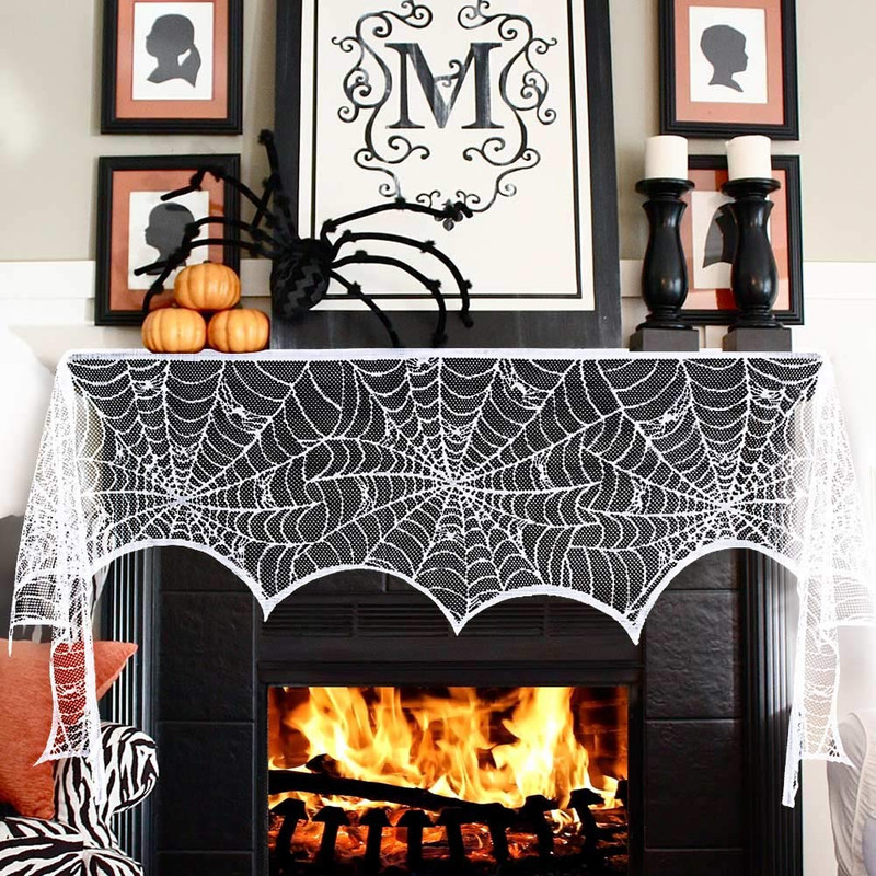 Other Holiday Seasonal Decor Spider Web Fireplace Lace Mantle