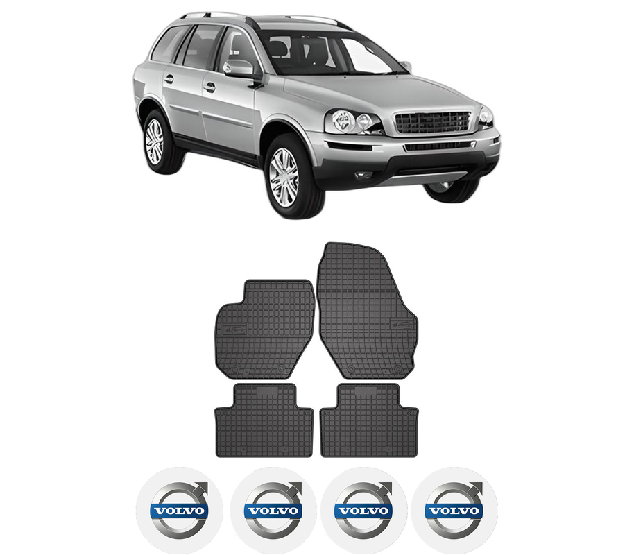 Set covorase presuri VOLVO XC90 I VAN (275) din 2013-2014, auto, din cauciuc thermoplastic, 4 Stickere auto cu VOLVO