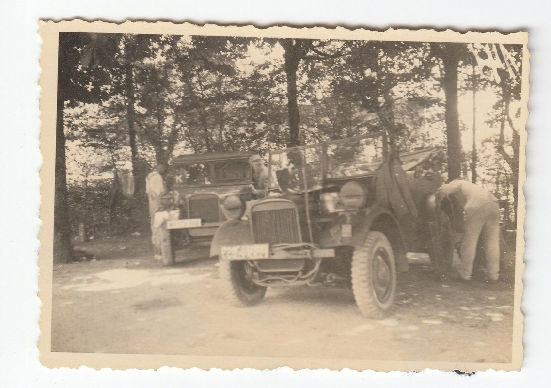 Kübelwagen Stellung im Waldgebiet an der Weichse