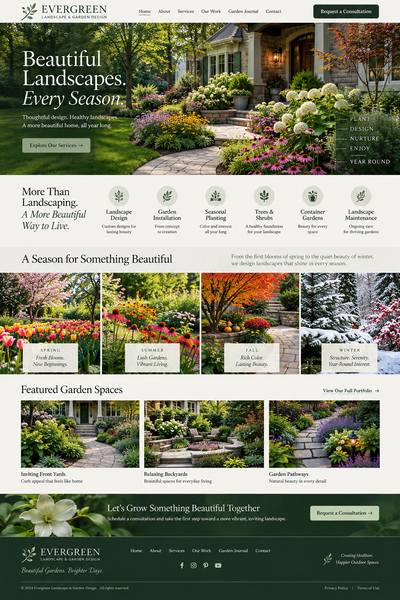 Landscaping and Gardening website concept preview