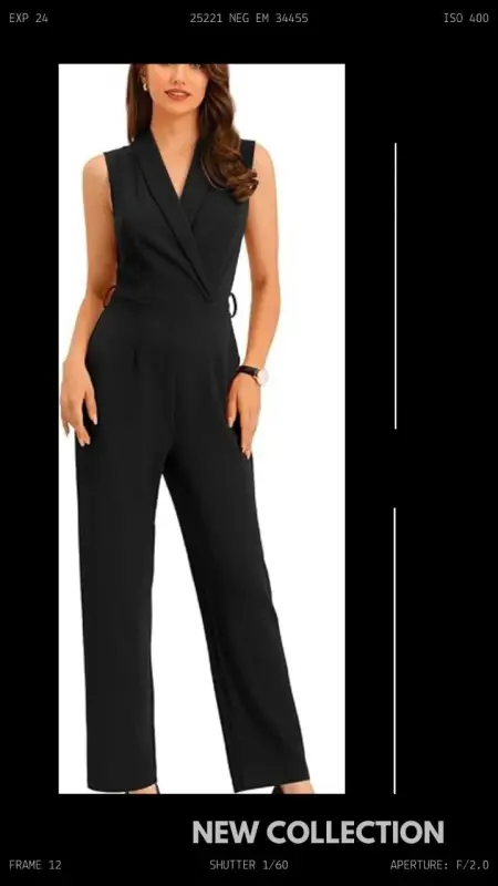 Black sleeveless belted shawl collar jumpsuit
