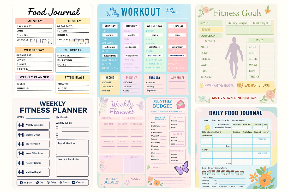 Weekly Planner Layout with Goals