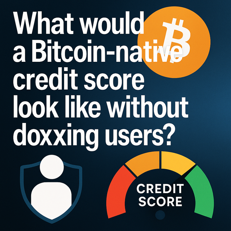 What would a Bitcoin-native credit score look like without doxxing users?