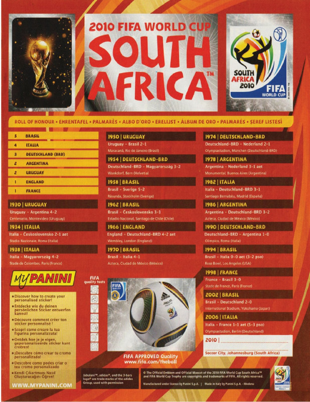 Album Panini Sudáfrica 2010-03