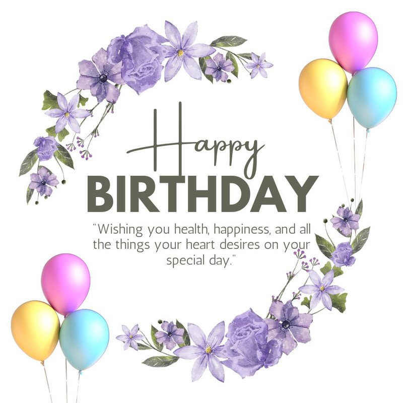 Purple White Simple Happy Birthday Instagram Post (Square) (1)