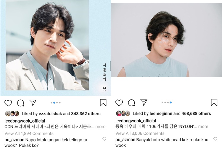 pu azman tinggalkan komen pada instagram lee dongwook