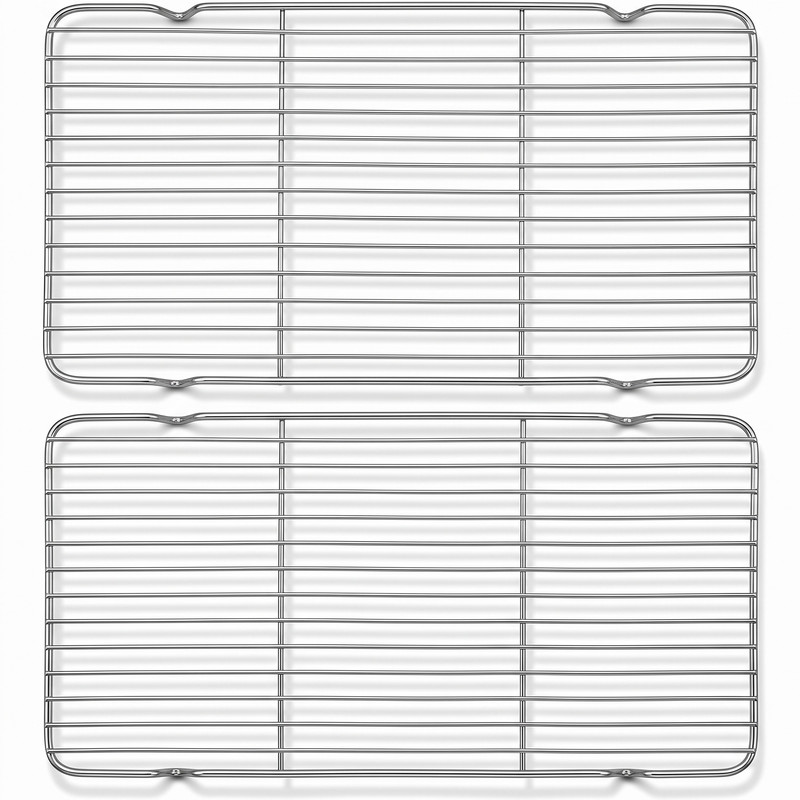 2-Pack 10x15 Stainless Steel Cooling Rack Heavy Duty Oven Safe Baking Wire Tray