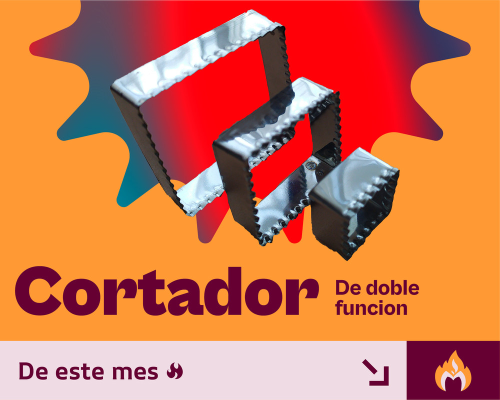 Cortador De Bases Cuadradas Mini Doble Función Liso y Rizado