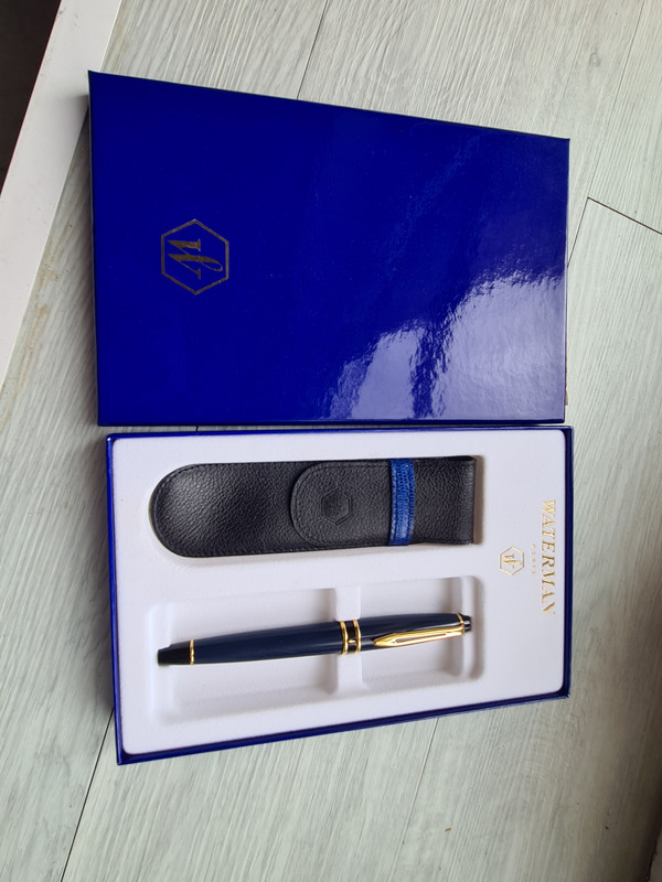 Stylo Plume Waterman Expert Laqué Bleu Pointillé - Avec étui D'origine, Occasion