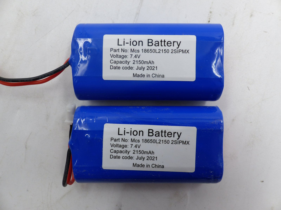 LOT OF 2 7.4V MCS 18650L2150 2SIPMX RECHARGEABLE LI-ION BATTERIES