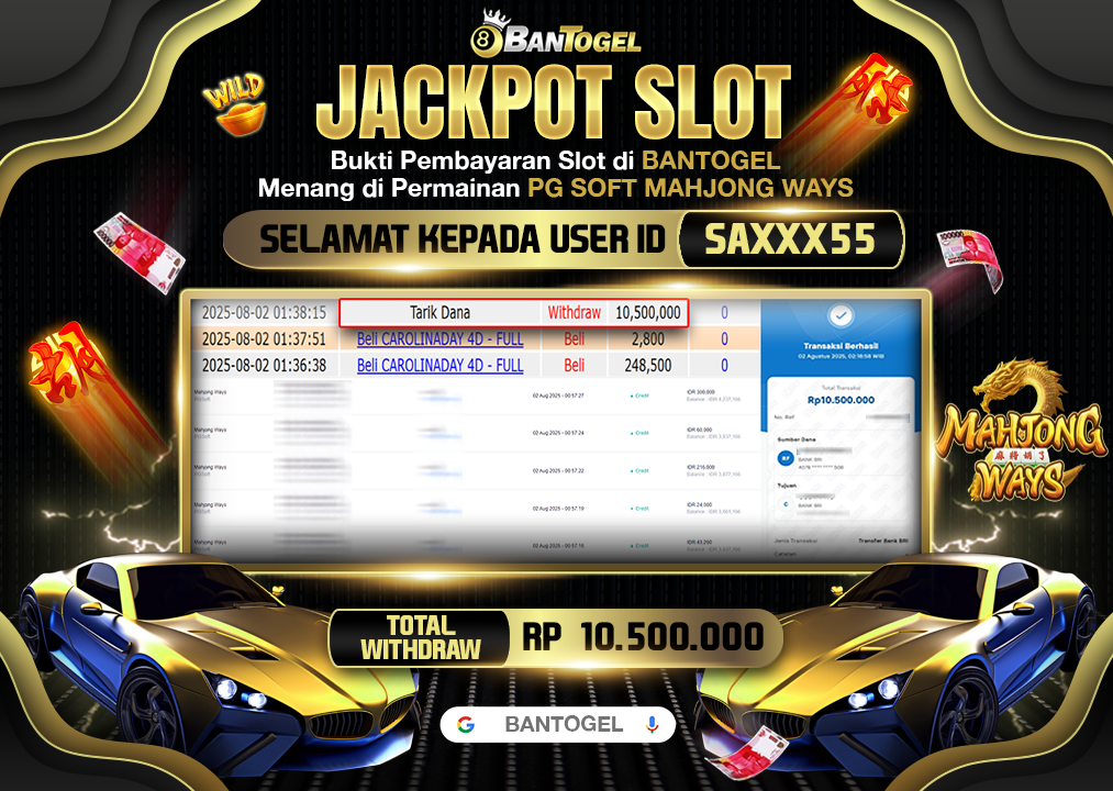 BUKTI JACKPOT LUNAS BANTOGEL