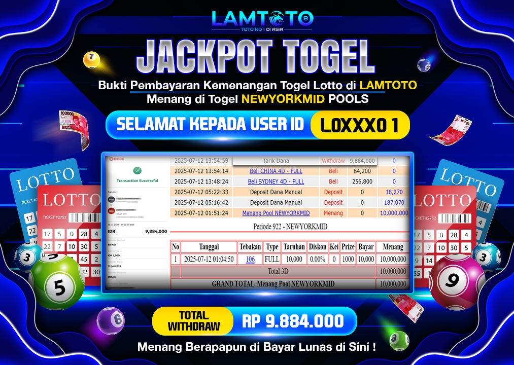 BUKTI JACKPOT LUNAS LAMTOTO