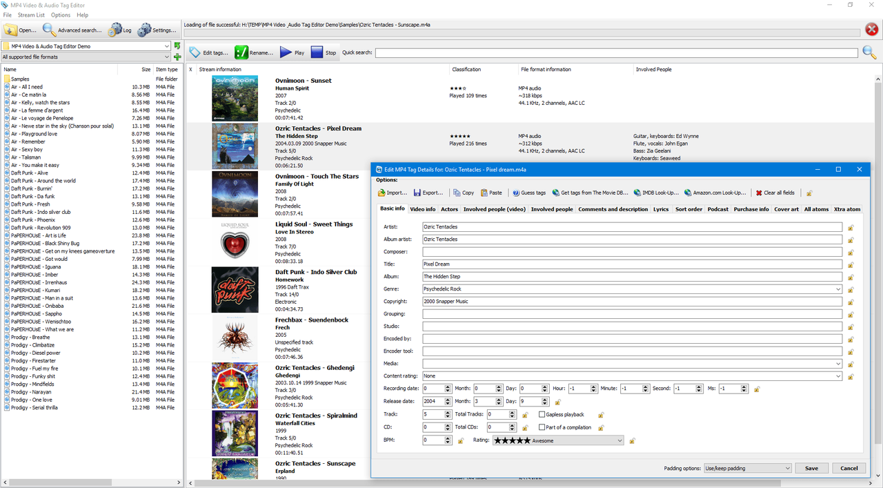 3delite MP4 Video and Audio Tag Editor 1.0.188.280