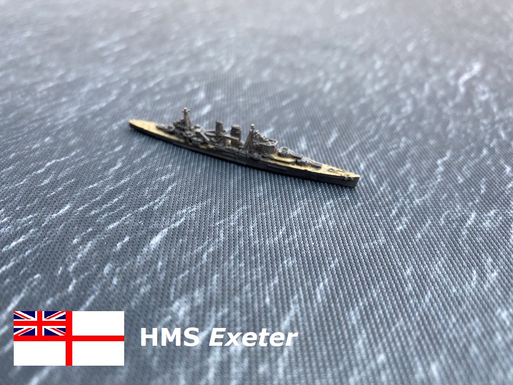 British heavy cruiser Exeter in 1/3000 scale