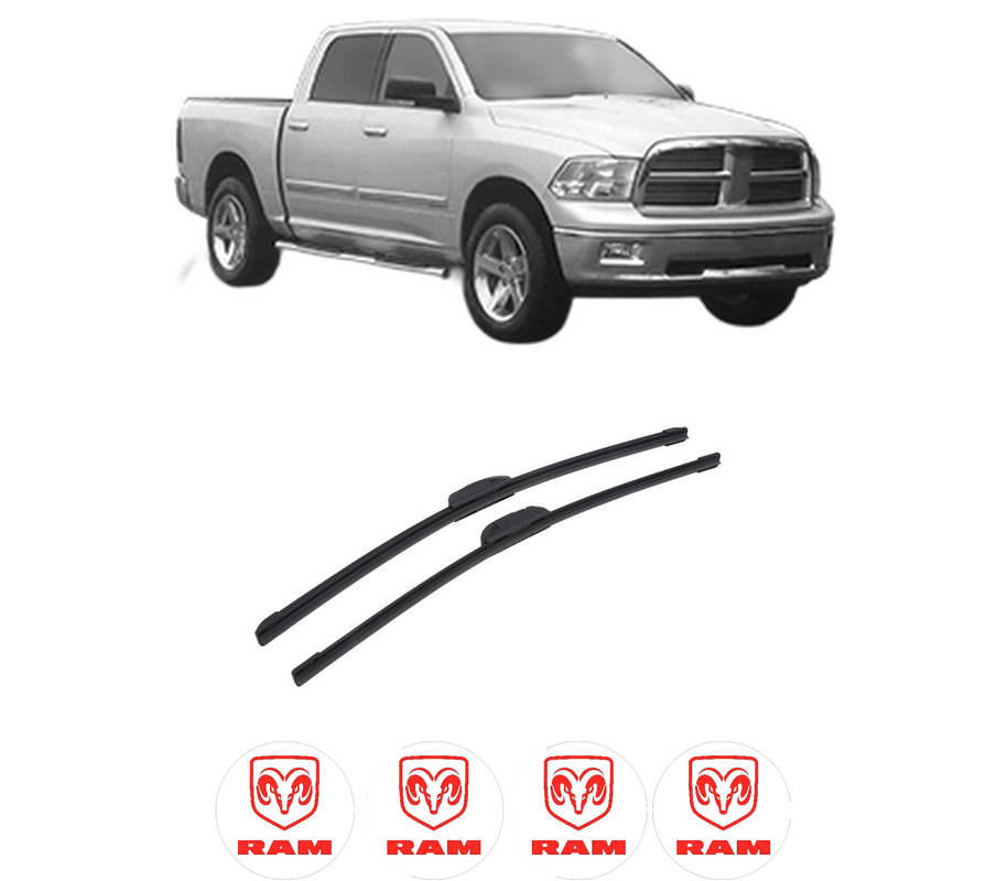 Set stergatoare auto RAM 1500 Crew Cab Pickup (DS) din 2013-2018, pentru parbriz auto, 2 bucati, Bosch Aerotwin Retrofit, din cauciuc siliconat rezistent, 4 Stickere Auto RAM