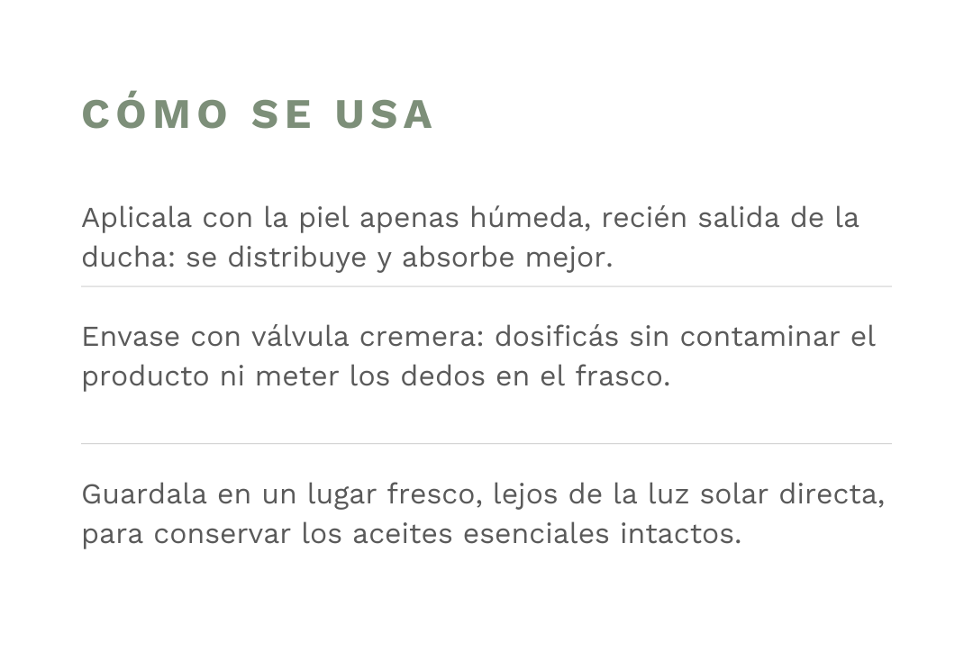 C&oacute;mo se usa &mdash; Crema Corporal Neroli