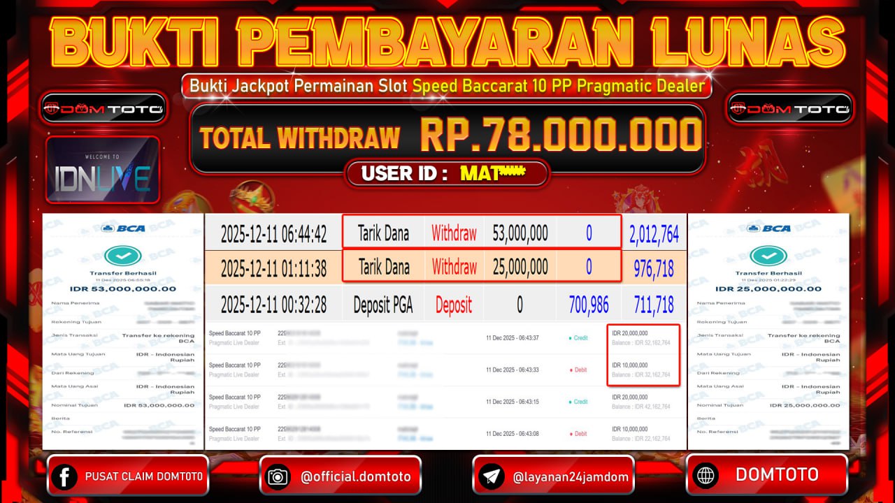 JACKPOT Slot  Permainan Speed Baccarat 10 PP Pragmatic Live Dealer 11 DECEMBER 2025