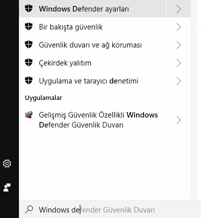 Windows Defender geÃ§ici olarak kapatma - ayarlar