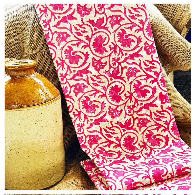 Qyaari by Penkraft Handblock Print Khadi Cotton Kurti Material