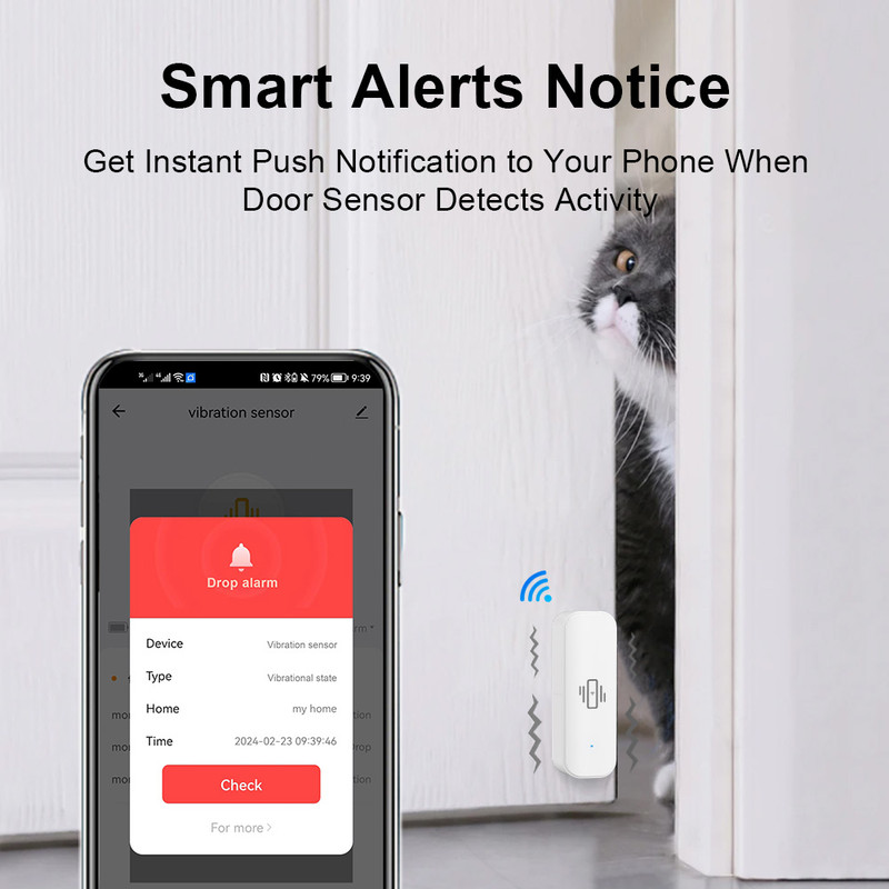 Tuya WiFi Smart Vibration Sensor | Smart Home Security & Vibration Alarm Sensor Sri Lanka thumbnail 2 - Smart Dream Home Lanka