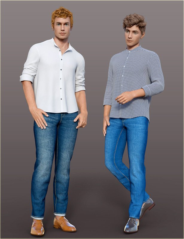 dforce hc mandarin collar shirt outfit for genesis 8 males 00 main daz3d