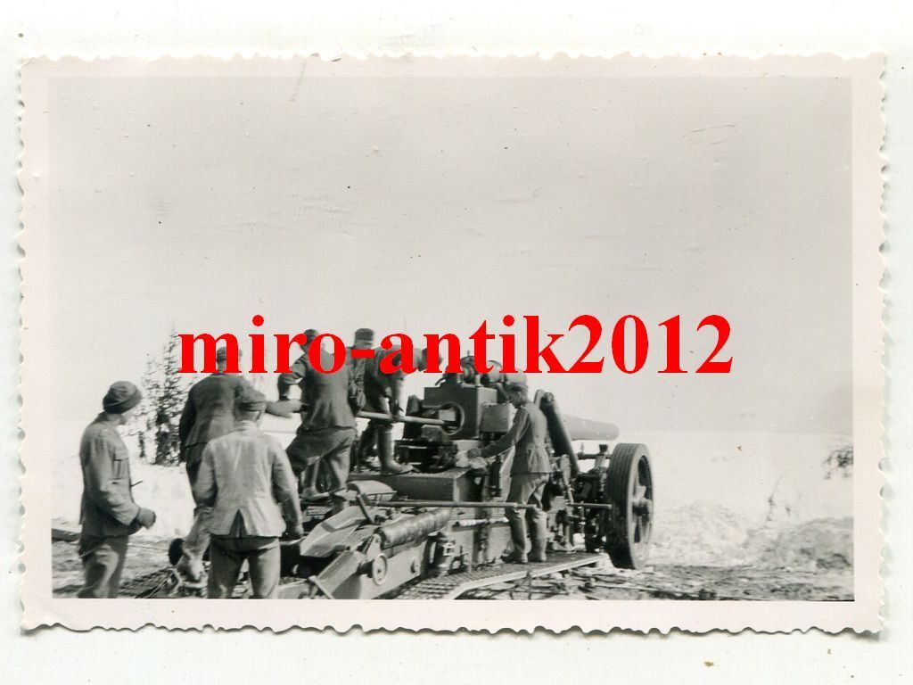 Foto, s.Artillerie.Ers.Abt.256, Artillerie Geschütz, Winterstellung, Russland, e