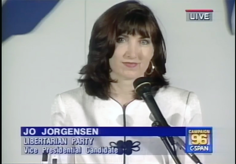 Jo Jorgensen as vice presidential candidate in 1992
