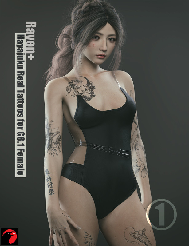 RAV Hayajuku Stylish Tattoos ONE for Genesis 8.1 Female(s) RAV Hayajuku Stylish Tattoos ONE for Genesis 8.1 Female(s)